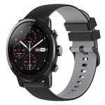 22mm Checkered Two-Color Silicone Watch Band, For Amazfit 2 Stratos