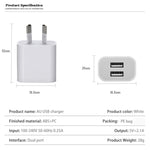 미니 듀얼 포트 USB 충전기 + USB to 8핀 데이터 케이블, AU 플러그, AU 플러그 + 8핀 케이블
