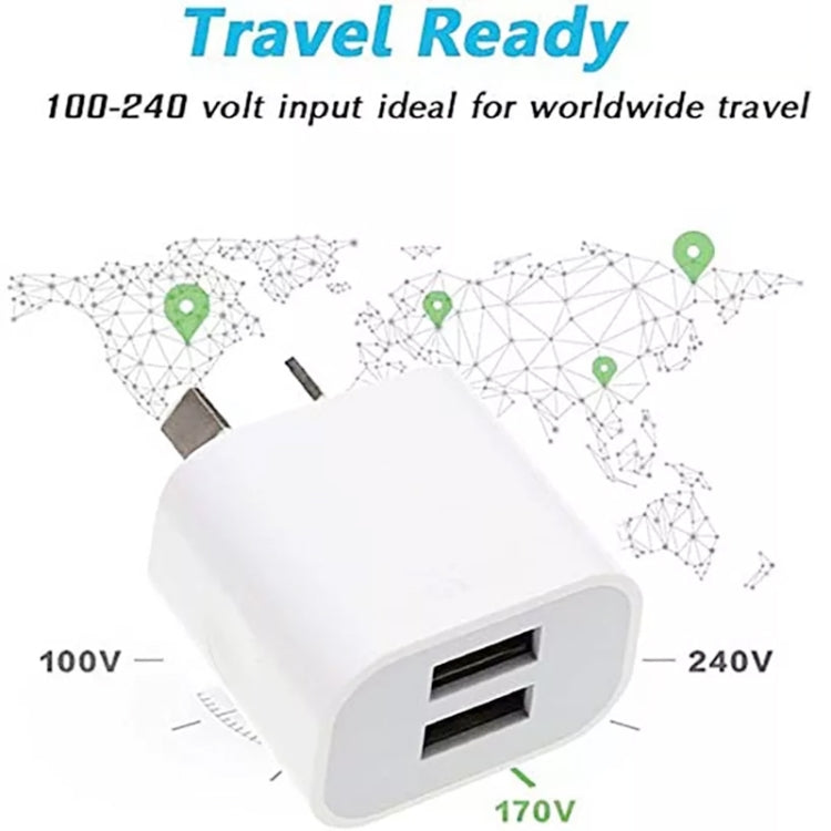 미니 듀얼 포트 USB 충전기 + USB to 8핀 데이터 케이블, AU 플러그, AU 플러그 + 8핀 케이블