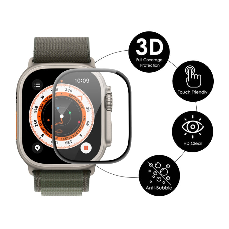 ENKAY 3D 소프트 PC 엣지 PMMA 스크린 필름 Apple Watch Ultra / Ultra 2 / Ultra 3 49mm용, 1개, 2개, 5개, 10개