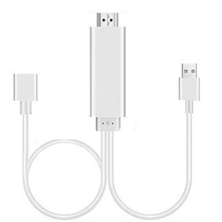 1080P HDMI 케이블 어댑터 USB to HDTV 케이블, 동글 USB 수컷 + USB 암컷 to HDMI 수컷 1080P HDTV 미러링 케이블, 휴대폰/패드 등 스트리밍 공유용