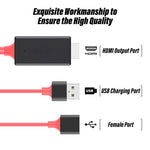 1080P HDMI 케이블 어댑터 USB to HDTV 케이블, 동글 USB 수컷 + USB 암컷 to HDMI 수컷 1080P HDTV 미러링 케이블, 휴대폰/패드 등 스트리밍 공유용