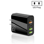 65W 듀얼 PD Type-C + 3 x USB 다중 포트 충전기 휴대폰 및 태블릿용, 미국 플러그, 미국 플러그