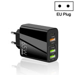 65W 듀얼 PD Type-C + 3 x USB 다중 포트 충전기 휴대폰 및 태블릿용, 유럽 플러그, 유럽 플러그