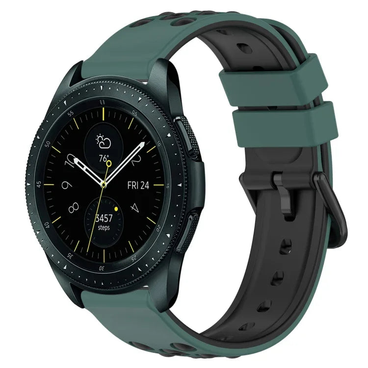 20mm 투톤 통기성 실리콘 시계줄, 삼성 갤럭시 워치 액티브2 44mm용, 삼성 갤럭시 워치 42mm용