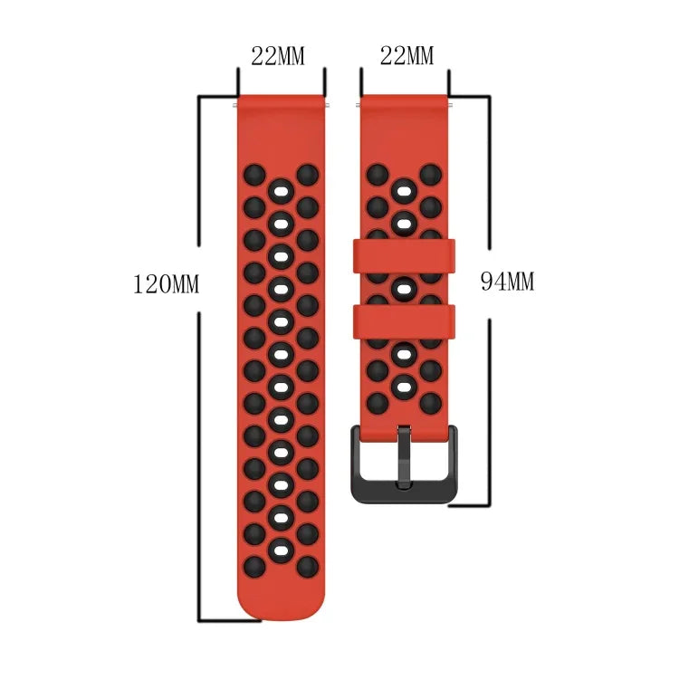 22mm 투톤 통기성 실리콘 시계줄, 삼성 갤럭시 워치3 45mm용, 삼성 갤럭시 워치 46mm용, 삼성 기어 S3 클래식용, 삼성 기어 S3 프론티어용
