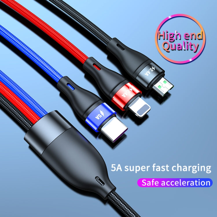 USB-마이크로 USB + USB-C / 타입-C + 8핀 고속 충전 케이블