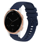 18mm Wavy Dotted Solid-Color Silicone Watch Band, For Garmin Vivoactive 4S