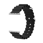 오션 실리콘 메탈 헤드 시계 밴드, 애플 워치 울트라 49mm / 시리즈 8&7 45mm용, 애플 워치 시리즈 8&7 41mm / SE 2&6&SE&5&4 40mm / 3&2&1 38mm용