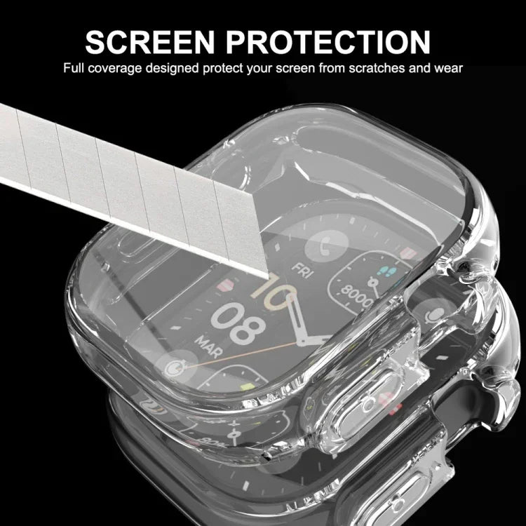 Apple Watch Ultra / Ultra 2 49mm용 ENKAY 풀 커버리지 투명 소프트 TPU 케이스 및 화면 보호 필름
