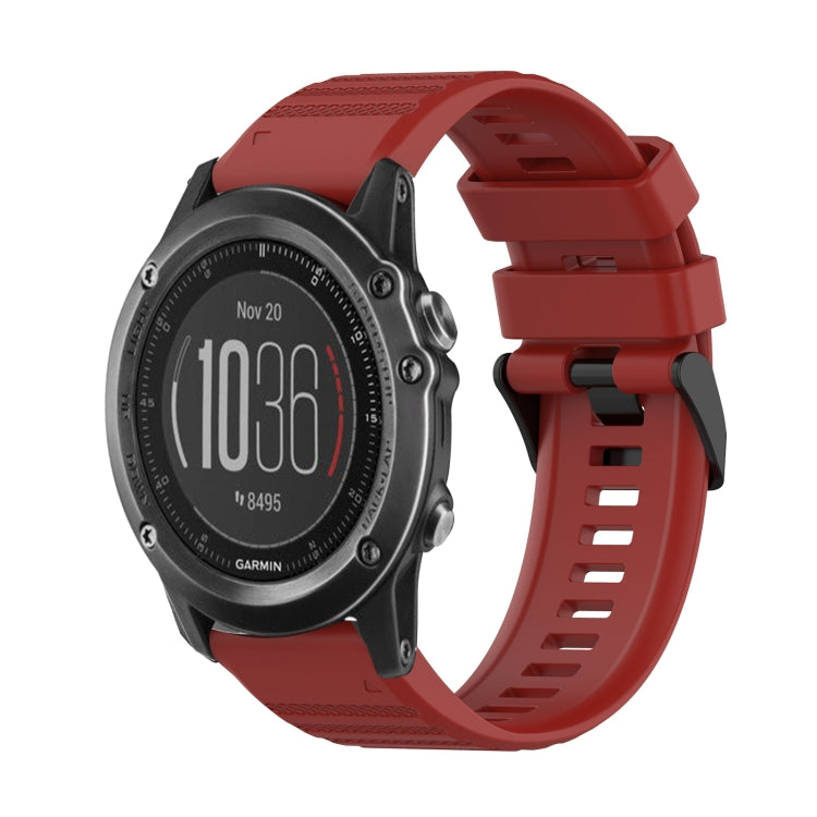 26mm Horizontal Texture Silicone Watch Band with Removal Tool, For Garmin Fenix 6X Sapphire, For Garmin Fenix 5X Sapphire, For Garmin Fenix 5X Plus, For Garmin Fenix 3, For Garmin Fenix 3 HR, For Garmin Fenix 3 Sapphire