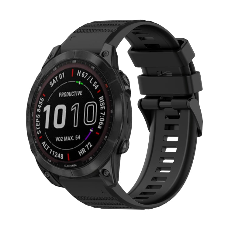 22mm Horizontal Texture Silicone Watch Band with Removal Tool, For Garmin Fenix 7, For Garmin Fenix 7 Solar, For Garmin Fenix 7 Sapphire Solar, For Garmin Epix Gen 2, For Garmin Approach S62, For Garmin Fenix 6 GPS