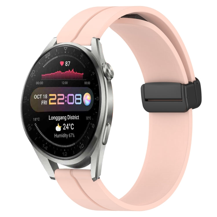 22mm Solid Color Magnetic Clasp Silicone Watch Band, For Huawei Watch 3 Pro New
