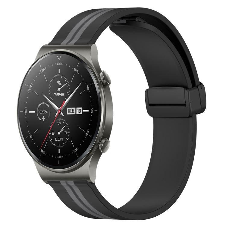 22mm Folding Magnetic Clasp Silicone Watch Band, For Huawei Watch 3 Pro, For Huawei GT2 Pro, For Huawei Watch GT 2E, For Huawei GT2 46mm