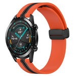 22mm Folding Magnetic Clasp Silicone Watch Band, For Huawei Watch 3 Pro, For Huawei GT2 Pro, For Huawei Watch GT 2E, For Huawei GT2 46mm