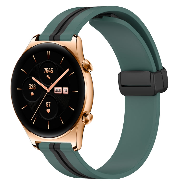 22mm Folding Magnetic Clasp Silicone Watch Band, For Honor Watch GS 3, For Honor Watch GS Pro, For Honor Magic Watch 2 46mm, For Honor Watch Dream