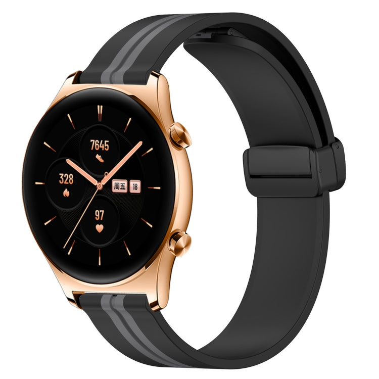 22mm Folding Magnetic Clasp Silicone Watch Band, For Honor Watch GS 3, For Honor Watch GS Pro, For Honor Magic Watch 2 46mm, For Honor Watch Dream