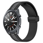 22mm Folding Magnetic Clasp Silicone Watch Band, For Samsung Galaxy Watch3 45mm, For Samsung Galaxy Watch 46mm, For Samsung Gear S3 Classic, For Samsung Gear S3 Frontier