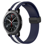 22mm Folding Magnetic Clasp Silicone Watch Band, For Samsung Galaxy Watch3 45mm, For Samsung Galaxy Watch 46mm, For Samsung Gear S3 Classic, For Samsung Gear S3 Frontier