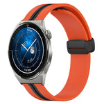 20mm Folding Magnetic Clasp Silicone Watch Band, For Huawei Watch GT3 Pro 43mm, For Huawei Watch GT3 42mm, For Huawei Watch GT2 42mm, For Huawei Watch 2