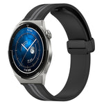 20mm Folding Magnetic Clasp Silicone Watch Band, For Huawei Watch GT3 Pro 43mm, For Huawei Watch GT3 42mm, For Huawei Watch GT2 42mm, For Huawei Watch 2