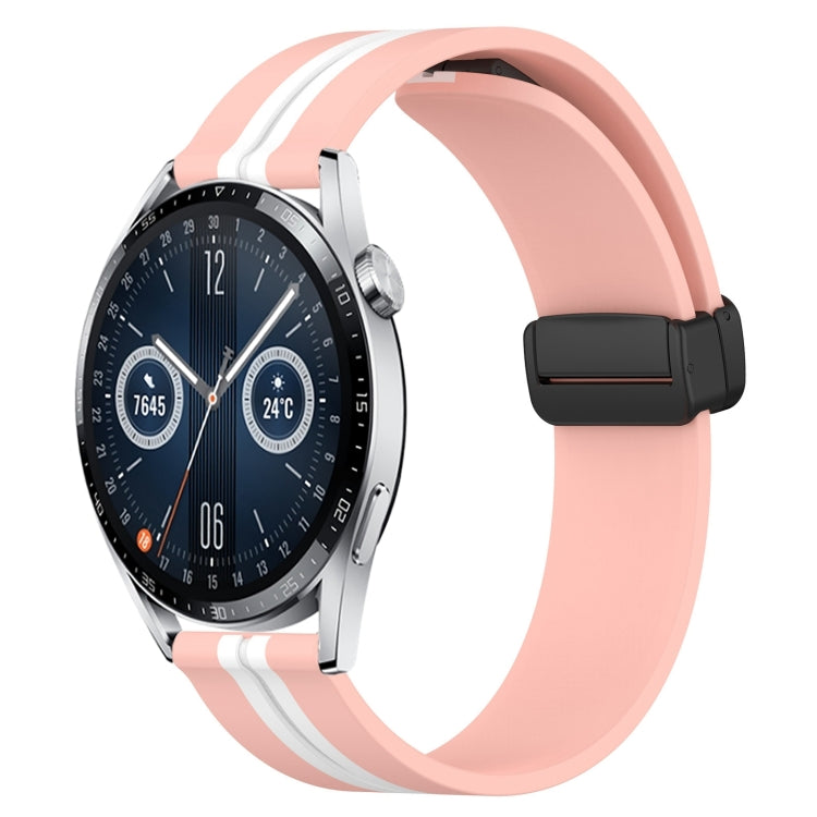 20mm Folding Magnetic Clasp Silicone Watch Band, For Huawei Watch GT3 Pro 43mm, For Huawei Watch GT3 42mm, For Huawei Watch GT2 42mm, For Huawei Watch 2