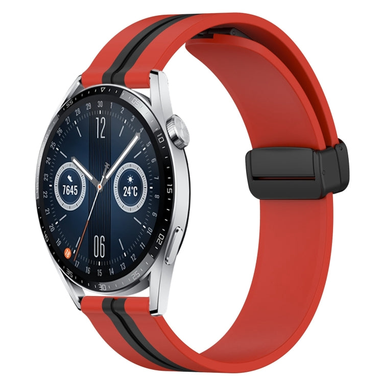 20mm Folding Magnetic Clasp Silicone Watch Band, For Huawei Watch GT3 Pro 43mm, For Huawei Watch GT3 42mm, For Huawei Watch GT2 42mm, For Huawei Watch 2