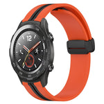 20mm Folding Magnetic Clasp Silicone Watch Band, For Huawei Watch GT3 Pro 43mm, For Huawei Watch GT3 42mm, For Huawei Watch GT2 42mm, For Huawei Watch 2