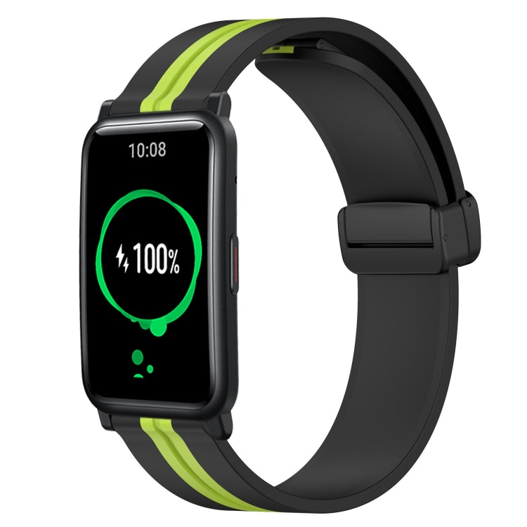 20mm Folding Magnetic Clasp Silicone Watch Band, For Honor Watch ES, For Honor MagicWatch2 42mm