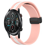 20mm Folding Magnetic Clasp Silicone Watch Band, For Honor Watch ES, For Honor MagicWatch2 42mm