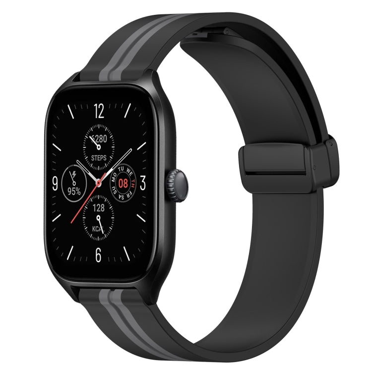 20mm Folding Magnetic Clasp Silicone Watch Band, For Amazfit GTS 4, For Amazfit GTS 3, For Amazfit GTS 2 Mini, For Amazfit GTS 2