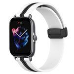 20mm Folding Magnetic Clasp Silicone Watch Band, For Amazfit GTS 4, For Amazfit GTS 3, For Amazfit GTS 2 Mini, For Amazfit GTS 2