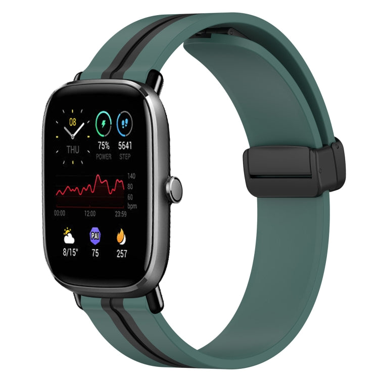 20mm Folding Magnetic Clasp Silicone Watch Band, For Amazfit GTS 4, For Amazfit GTS 3, For Amazfit GTS 2 Mini, For Amazfit GTS 2