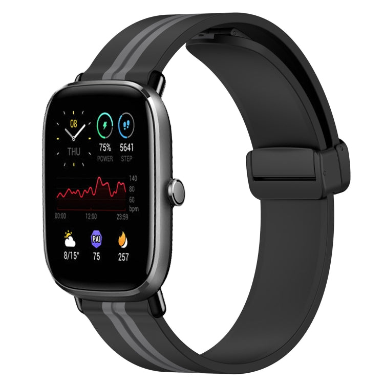 20mm Folding Magnetic Clasp Silicone Watch Band, For Amazfit GTS 4, For Amazfit GTS 3, For Amazfit GTS 2 Mini, For Amazfit GTS 2