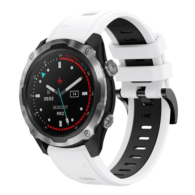 26mm Two-Color Sports Silicone Watch Band, For Garmin Descent MK 2, For Garmin Descent MK 2i, For Garmin Enduro 2, For Garmin TACTIX 7 / 7Pro