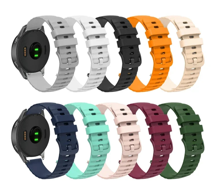 20mm 물결 점 무늬 단색 실리콘 시계줄, 삼성 갤럭시 워치 4 클래식 42mm, 삼성 갤럭시 워치 4 클래식 46mm, 삼성 갤럭시 워치 액티브 2 40mm, 삼성 갤럭시 워치 액티브 2 44mm용