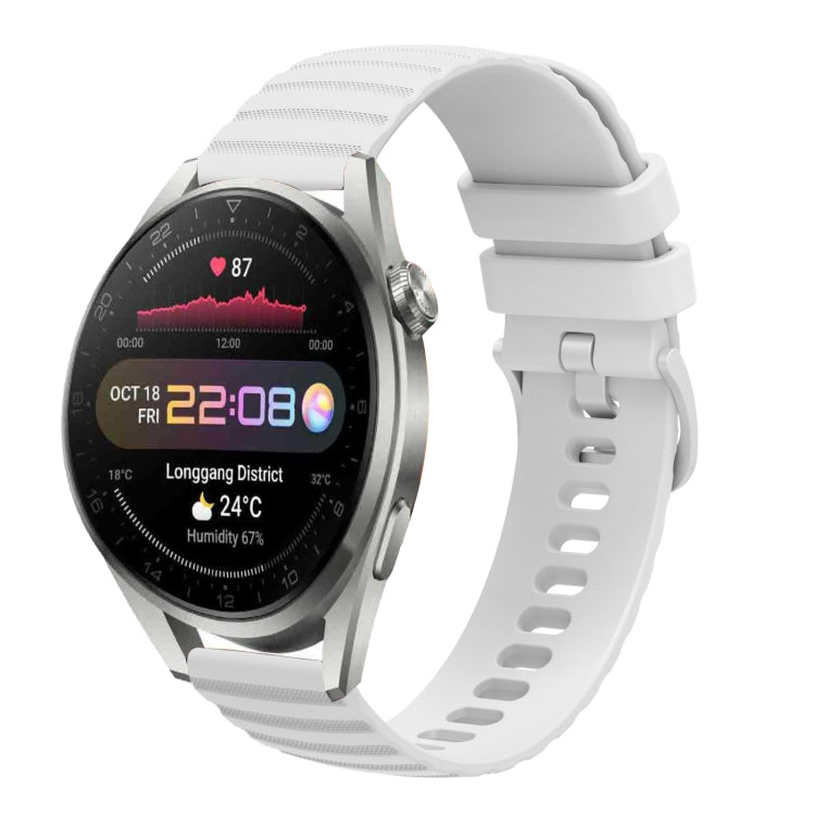 22mm Wavy Dot Pattern Solid Color Silicone Watch Band, For Huawei Watch 3 Pro New