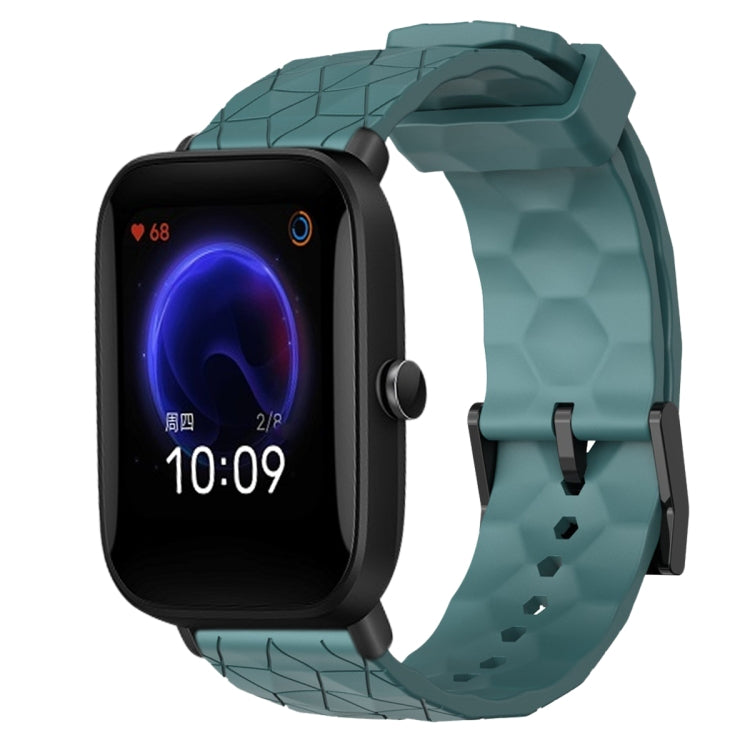 20mm Football Pattern Solid Color Silicone Watch Band, For Amazfit Pop