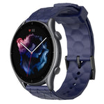 22mm Football Pattern Solid Color Silicone Watch Band, For Amazfit GTR 2, For Amazfit 3