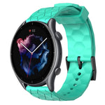 22mm Football Pattern Solid Color Silicone Watch Band, For Amazfit GTR 2, For Amazfit 3
