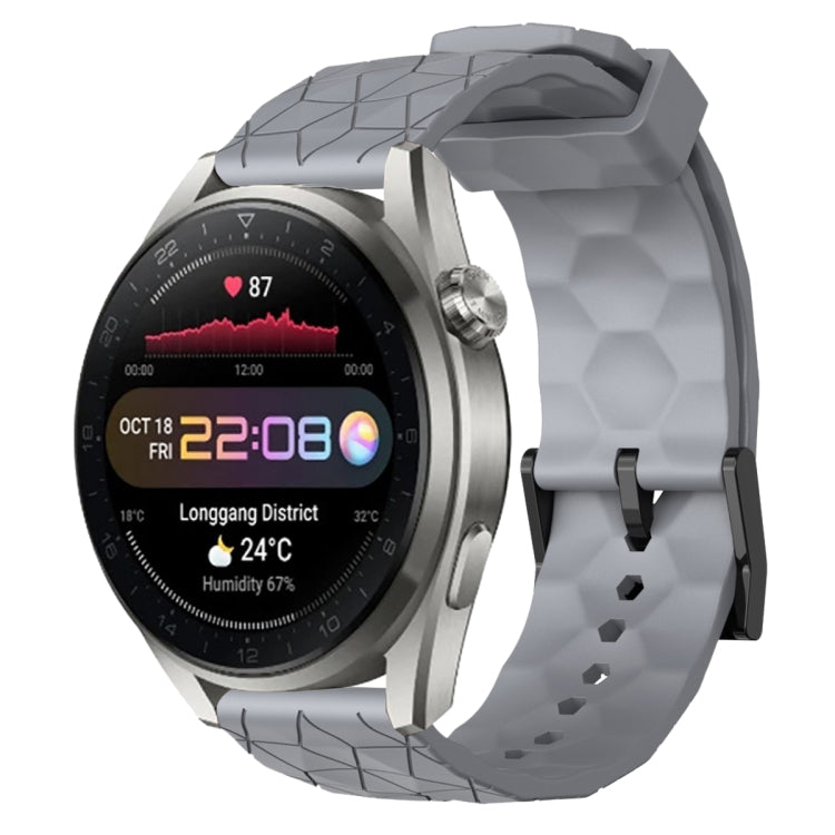 22mm Football Pattern Solid Color Silicone Watch Band, For Huawei Watch 3 Pro New