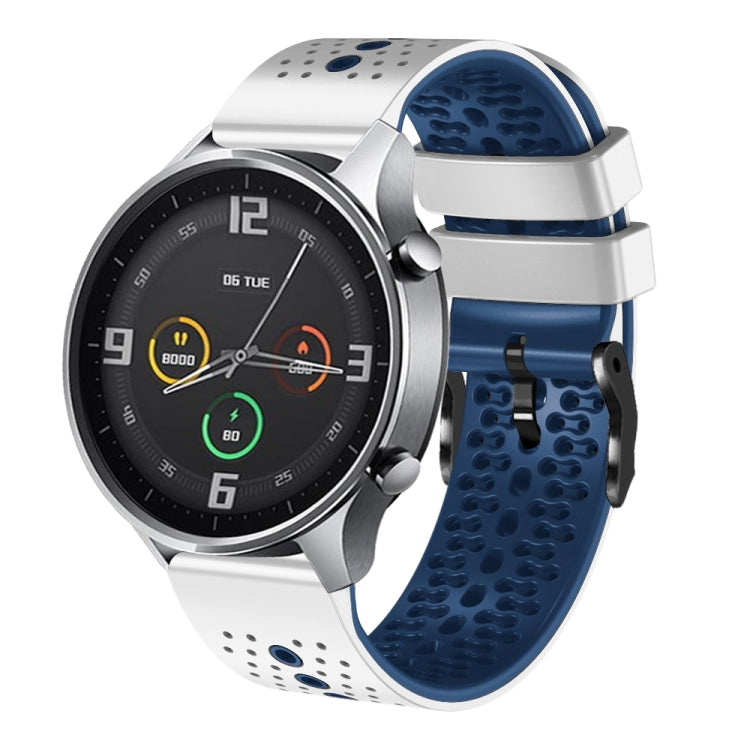 22mm Perforated Two-Color Silicone Watch Band, For Xiaomi MI Watch Color, For Xiaomi MI Watch Sport, For Xiaomi Haylou RT2 LS10, For Xiaomi Haylou RS4 LS12
