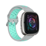 Two-Color Perforated Breathable Silicone Watch Band, For Fitbit Sense