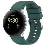 메탈 커넥터 단색 실리콘 시계 밴드, 구글 픽셀 워치 4 / 3 / 2 / 1 41mm용