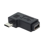 90도 미니 USB 암에서 마이크로 USB 수 변환기