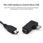 90도 미니 USB 암에서 마이크로 USB 수 변환기