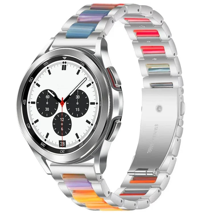 Interbead Resin Metal Watch Band, For Galaxy Watch 4 Classic 42 / 46mm