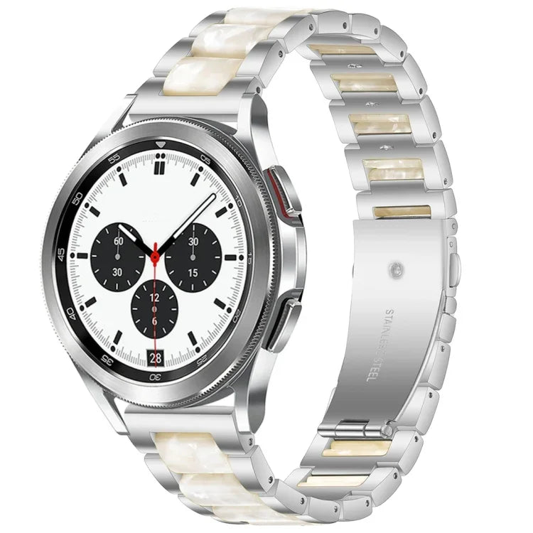 Interbead Resin Metal Watch Band, For Galaxy Watch 4 Classic 42 / 46mm