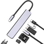 USB C 허브 7-in-1 USB C 멀티포트 어댑터 HDMI 100W PD 및 SD/TF 카드 리더기 포함