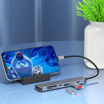 USB C 허브 7-in-1 USB C 멀티포트 어댑터 HDMI 100W PD 및 SD/TF 카드 리더기 포함